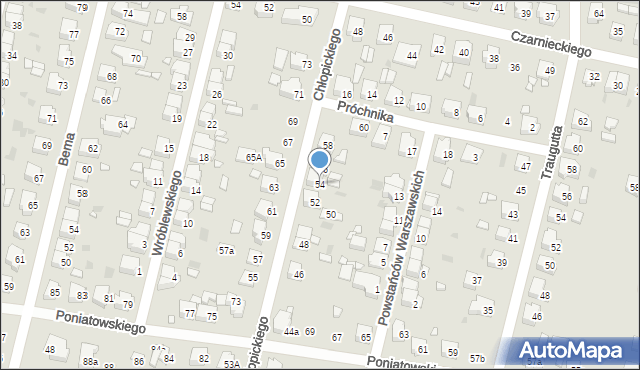 Ostrów Wielkopolski, Chłopickiego Józefa, gen., 54, mapa Ostrów Wielkopolski