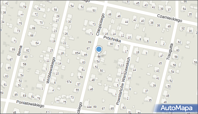 Ostrów Wielkopolski, Chłopickiego Józefa, gen., 56, mapa Ostrów Wielkopolski