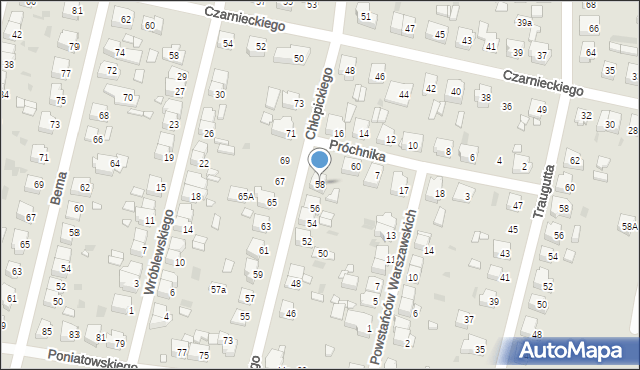 Ostrów Wielkopolski, Chłopickiego Józefa, gen., 58, mapa Ostrów Wielkopolski