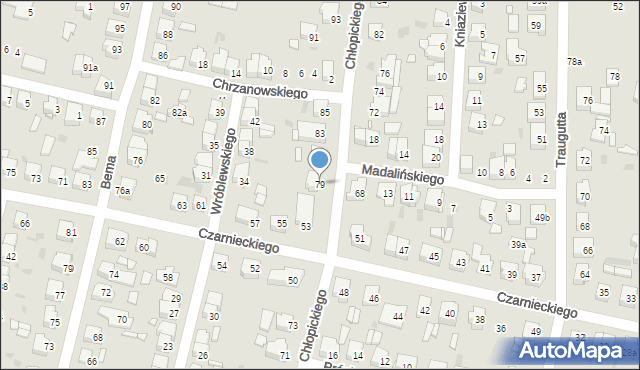 Ostrów Wielkopolski, Chłopickiego Józefa, gen., 79, mapa Ostrów Wielkopolski