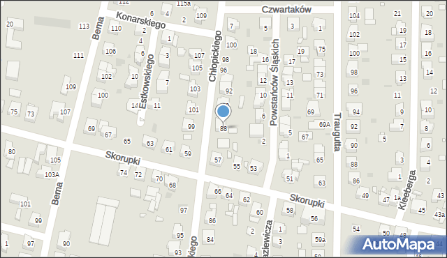 Ostrów Wielkopolski, Chłopickiego Józefa, gen., 88, mapa Ostrów Wielkopolski