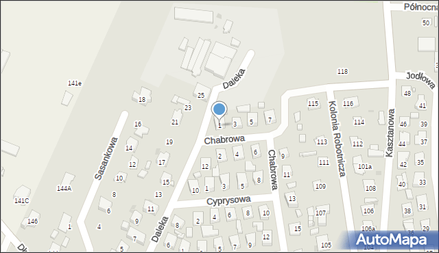 Ostrowiec Świętokrzyski, Chabrowa, 1, mapa Ostrowiec Świętokrzyski