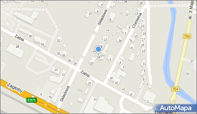 Ostrowiec Świętokrzyski, Chmielna, 1A, mapa Ostrowiec Świętokrzyski