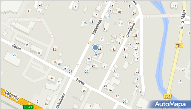 Ostrowiec Świętokrzyski, Chmielna, 1b, mapa Ostrowiec Świętokrzyski