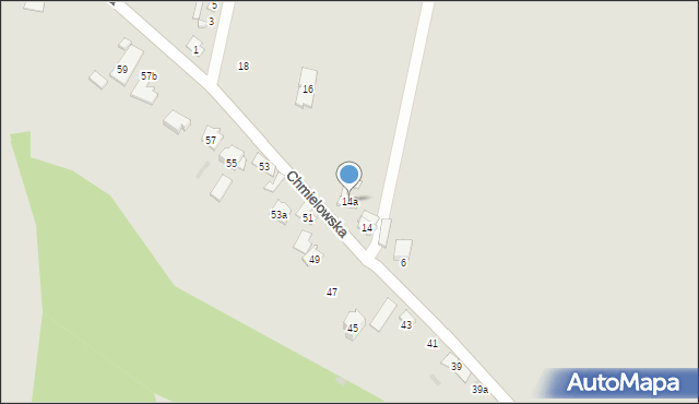 Ostrowiec Świętokrzyski, Chmielowska, 14a, mapa Ostrowiec Świętokrzyski