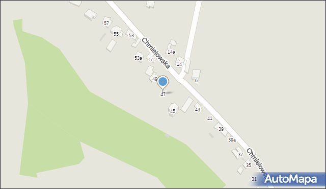 Ostrowiec Świętokrzyski, Chmielowska, 47, mapa Ostrowiec Świętokrzyski