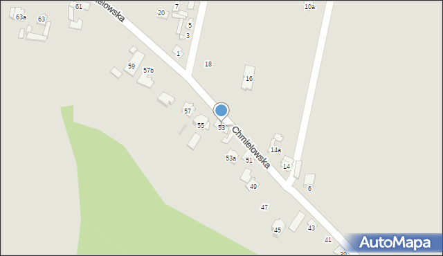 Ostrowiec Świętokrzyski, Chmielowska, 53, mapa Ostrowiec Świętokrzyski