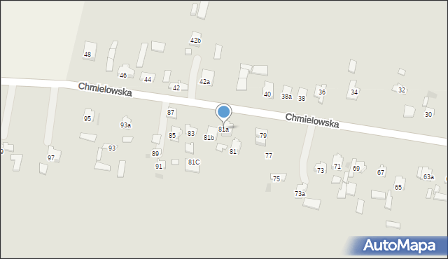 Ostrowiec Świętokrzyski, Chmielowska, 81a, mapa Ostrowiec Świętokrzyski