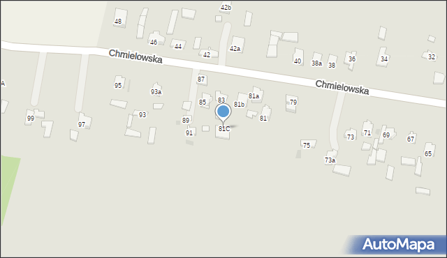 Ostrowiec Świętokrzyski, Chmielowska, 81C, mapa Ostrowiec Świętokrzyski