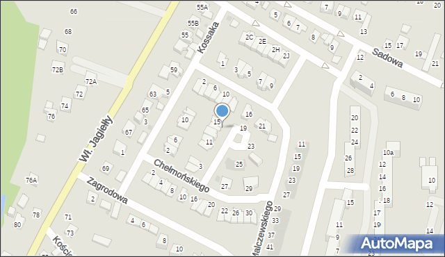 Oświęcim, Chełmońskiego Józefa, 17, mapa Oświęcimia
