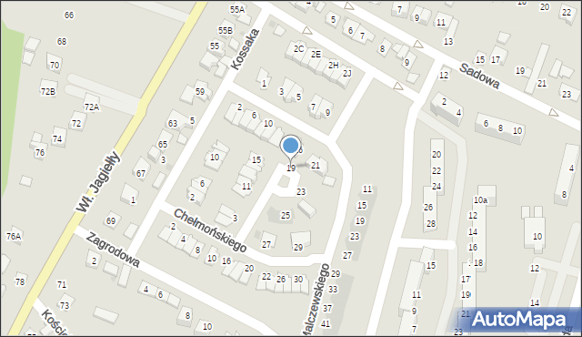 Oświęcim, Chełmońskiego Józefa, 19, mapa Oświęcimia