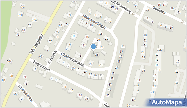 Oświęcim, Chełmońskiego Józefa, 25a, mapa Oświęcimia