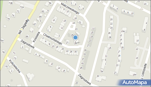 Oświęcim, Chełmońskiego Józefa, 29, mapa Oświęcimia
