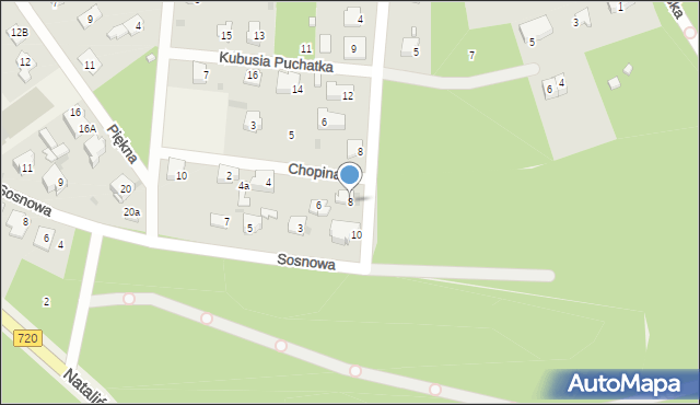 Otrębusy, Chopina Fryderyka, 8, mapa Otrębusy