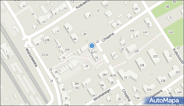 Otwock, Chopina Fryderyka, 22, mapa Otwock