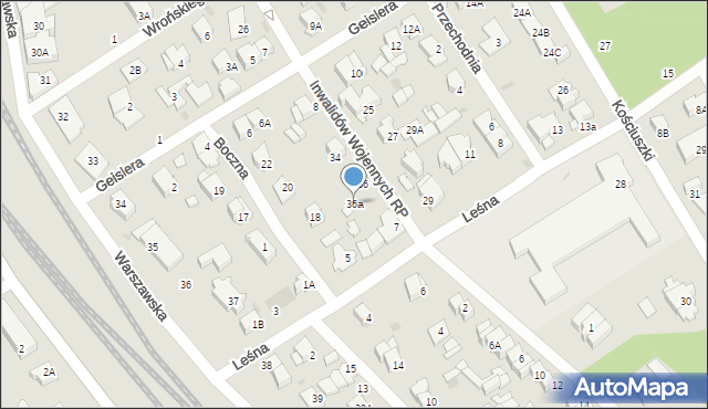 Otwock, Chopina Fryderyka, 36a, mapa Otwock