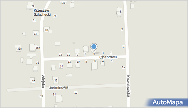 Ozorków, Chabrowa, 5, mapa Ozorków