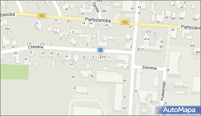 Pabianice, Chłodna, 6, mapa Pabianic