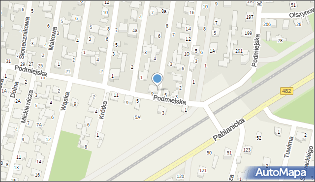 Pabianice, Chmielowa, 2, mapa Pabianic