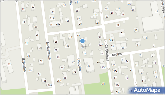 Piaseczno, Chopina Fryderyka, 35, mapa Piaseczno