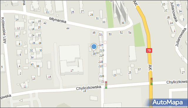 Piaseczno, Chyliczkowska, 19, mapa Piaseczno