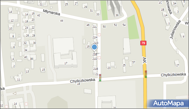 Piaseczno, Chyliczkowska, 21E, mapa Piaseczno