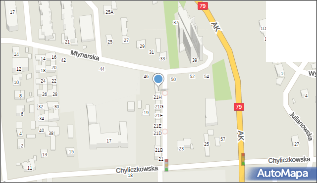 Piaseczno, Chyliczkowska, 21K, mapa Piaseczno