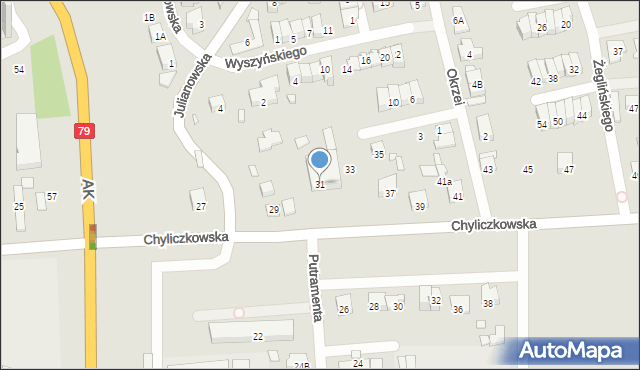 Piaseczno, Chyliczkowska, 31, mapa Piaseczno