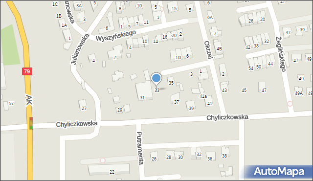 Piaseczno, Chyliczkowska, 33, mapa Piaseczno