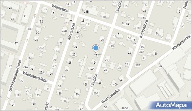 Piastów, Chopina Fryderyka, 22, mapa Piastów