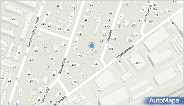 Piastów, Chopina Fryderyka, 32, mapa Piastów