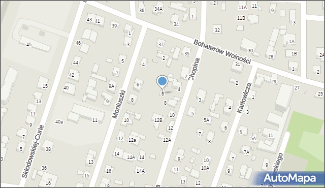 Piastów, Chopina Fryderyka, 6, mapa Piastów