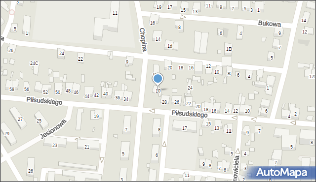 Piekary Śląskie, Chopina Fryderyka, 10, mapa Piekary Śląskie