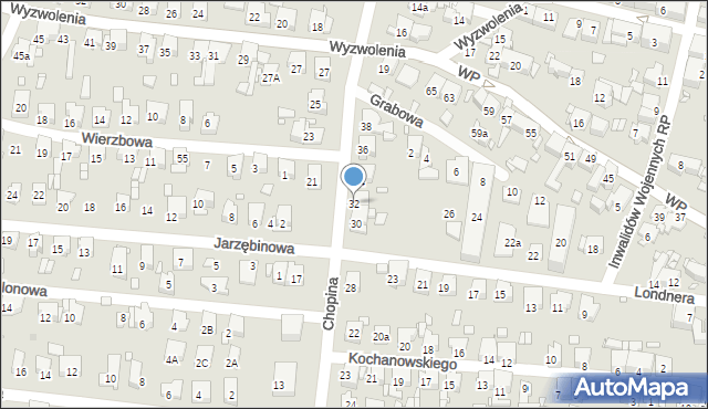 Piekary Śląskie, Chopina Fryderyka, 32, mapa Piekary Śląskie