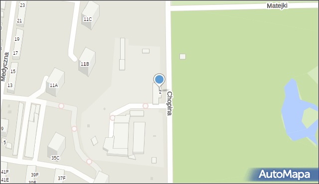 Piła, Chopina Fryderyka, 2, mapa Piły