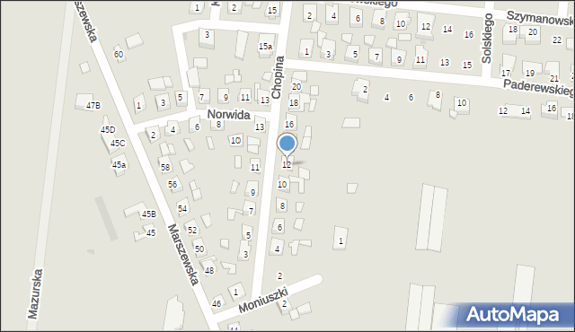 Pleszew, Chopina Fryderyka, 12, mapa Pleszew