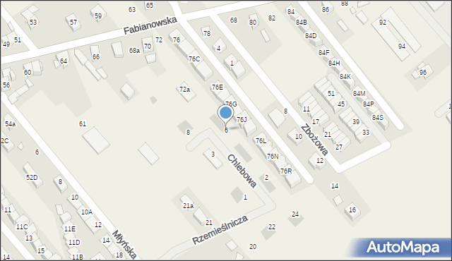 Plewiska, Chlebowa, 6, mapa Plewiska