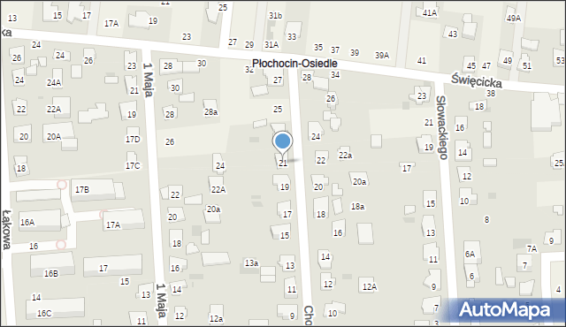 Płochocin, Chopina Fryderyka, 21, mapa Płochocin