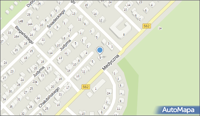 Płock, Chałubińskiego Tytusa, 3, mapa Płock