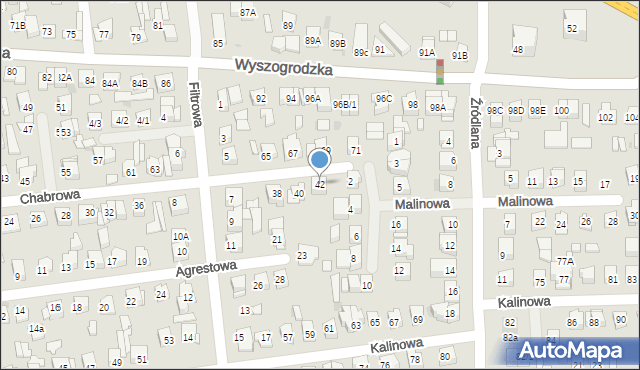 Płock, Chabrowa, 42, mapa Płock
