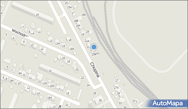 Płock, Chopina Fryderyka, 23A, mapa Płock