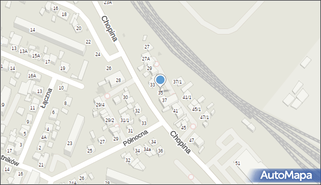 Płock, Chopina Fryderyka, 35, mapa Płock