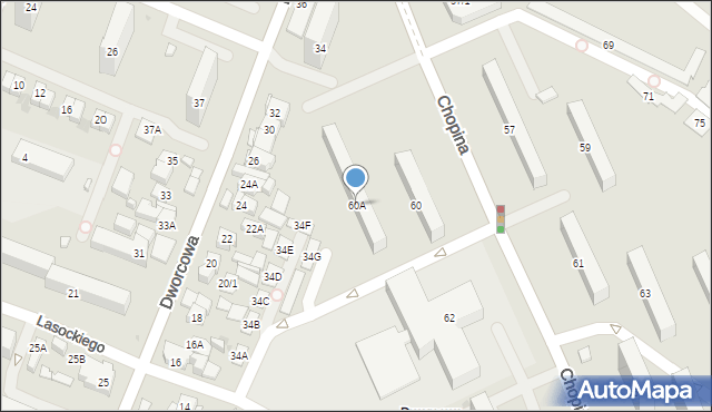 Płock, Chopina Fryderyka, 60A, mapa Płock
