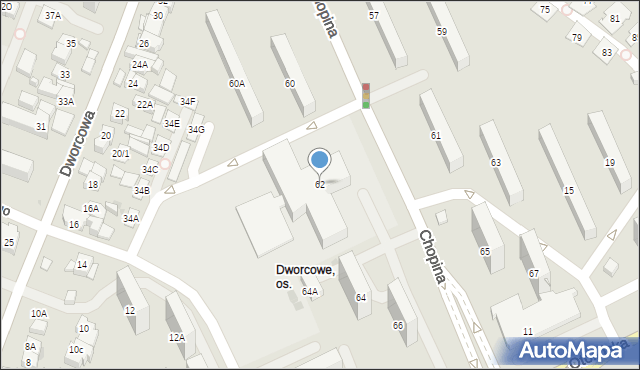 Płock, Chopina Fryderyka, 62, mapa Płock