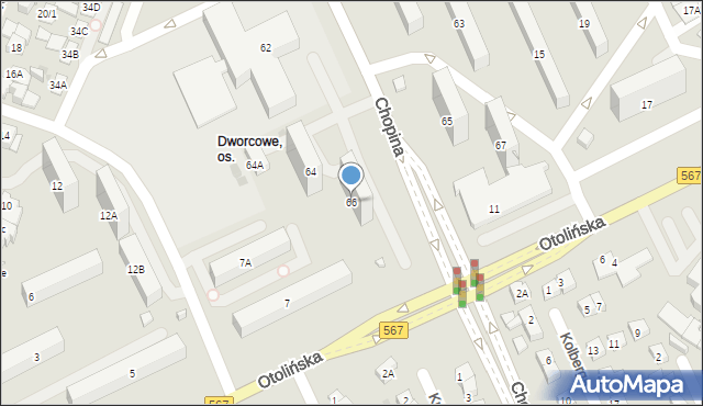 Płock, Chopina Fryderyka, 66, mapa Płock