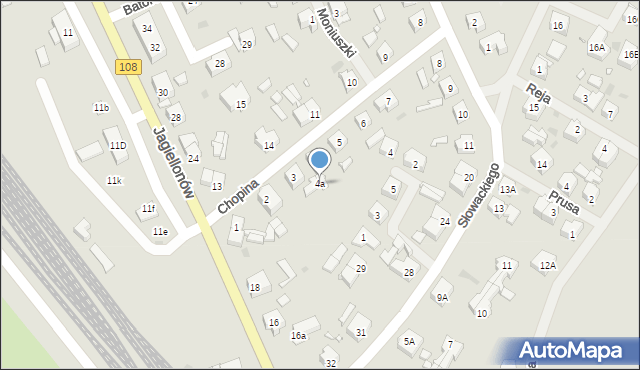 Płoty, Chopina Fryderyka, 4a, mapa Płoty