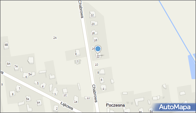 Poczesna, Chabrowa, 12, mapa Poczesna