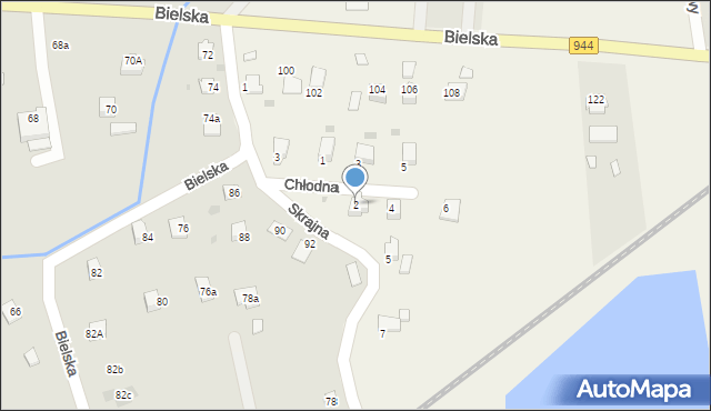 Pogórze, Chłodna, 2, mapa Pogórze