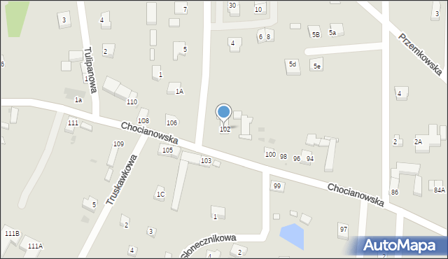Polkowice, Chocianowska, 102, mapa Polkowice