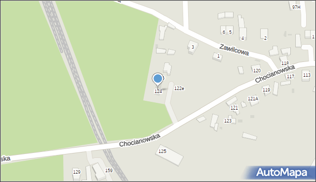 Polkowice, Chocianowska, 124, mapa Polkowice